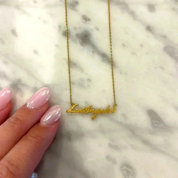 Los Angeles Necklace - (Not Real Gold) Bought this at Kitson for $65 - Picture 1 of 3